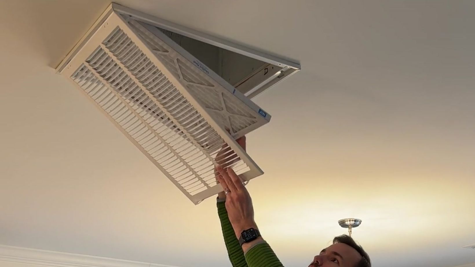 Changing out a home air filter from FilterTime.